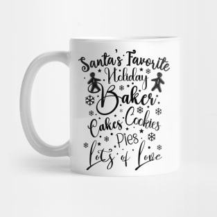 Santa's Favorite Baker in dark font Mug